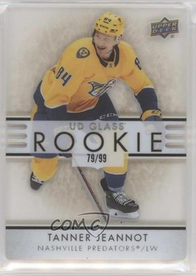 2021 Upper Deck Ovation UD Glass Rookies Gold 79/99 Tanner Jeannot #GR-4 RC 2y6