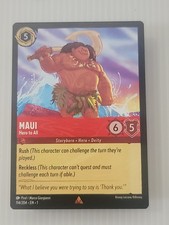 Disney Lorcana TCG Chapter 1 Maui Hero to All Rare Card 114/204