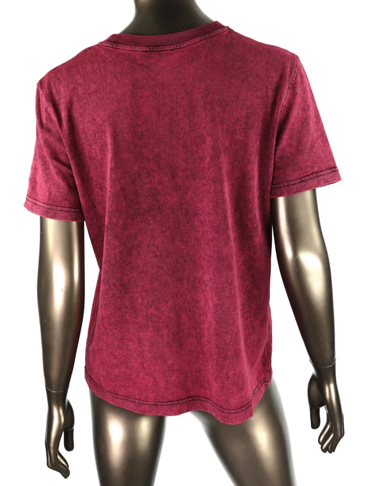 DIESEL T-Reg-E4 Women's T-Shirt L Burgundy Crew Collar Short Sleeve RRP125 - Image 2 of 4