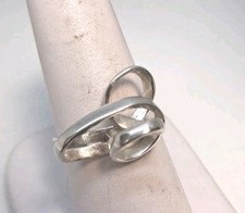 Free Form Spirals Sterling 925 Silver Ring Size 8.5