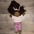 Cabbage Patch Doll Brown Skin 1985 Black Signature Head Mold 2 Girl DMG *READ*