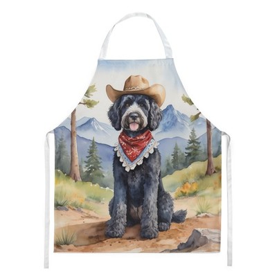 Portuguese Water Dog Cowboy Welcome Apron Cooking Kitchen Server Baking Crafts