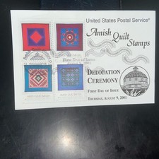 USPS 1st Day &ldquo;Amish Quilt Stamps&rdquo; Ded. Ceremony; August 2001 / Amish Cancels