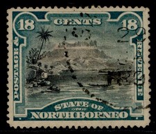 NORTH BORNEO QV SG78, 18c black & deep green, USED. Cat &pound;60.