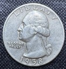 1958 D Washington Quarter Silver Circulated Uncertified US Coin — photo 1