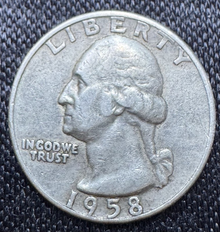 1958 D Washington Quarter Silver Circulated Uncertified US Coin