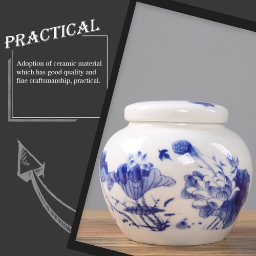 Tarro sellado de porcelana azul y blanco bote de té chino soporte para medicamentos - Imagen 2 de 12