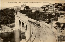 Postal vintage de La Corniche Pont de la Fausse-Monnaie Marsella Francia s965