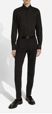 NWOT Dolce & Gabbana Embroidered Black Stretch Cotton Gold-Fit Shirt 16.5 Italy