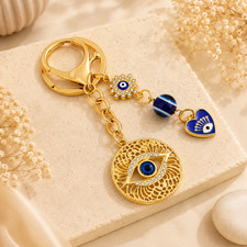 Evil Eye Charm Metal Keychain - 1 Pc.