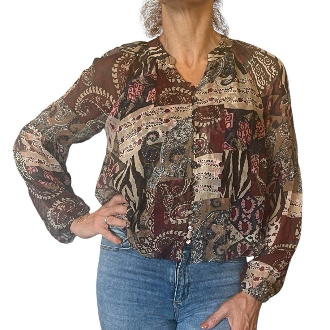 Veronica Beard Jayce Multicolor Patchwork Blouse … - image 11