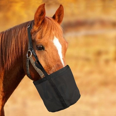 Mesh Feed Bag for Horses Reinforced Structure Heavy Duty for Hay Grain Feedbag