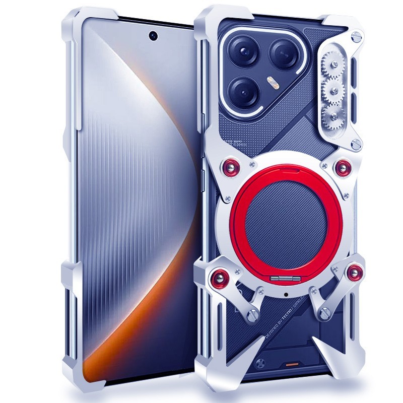 Metal Aluminum Rimless 360 Stand Bumper Case For Tecno Pova