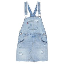 Levi's Girls' Blue Denim Adjustable Shoulder Straps Pullover Skirtall Size 4 REG