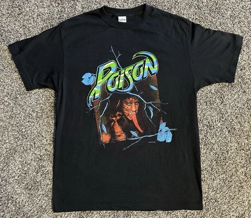 POISON Bret Michaels Concert Tour T-Shirt XL Si 1980s vintage concert t-shirt, vintage, size XL, single stitch, B+ condition