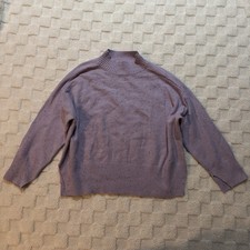 LOFT Women's Pastel Purple Mockneck Knit Sweater - Small