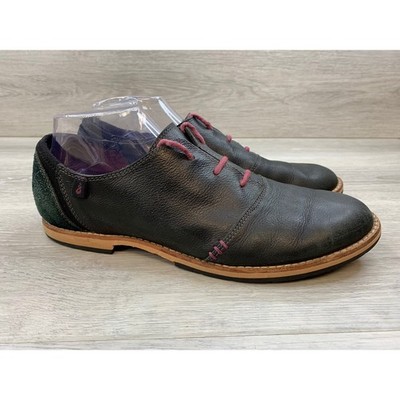 Ahnu Men's Black Leather Magenta Lace Oxford Shoes US 10.5 Casual Shoes