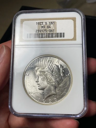 1923-S NGC MS64 Peace Silver Dollar Better Date