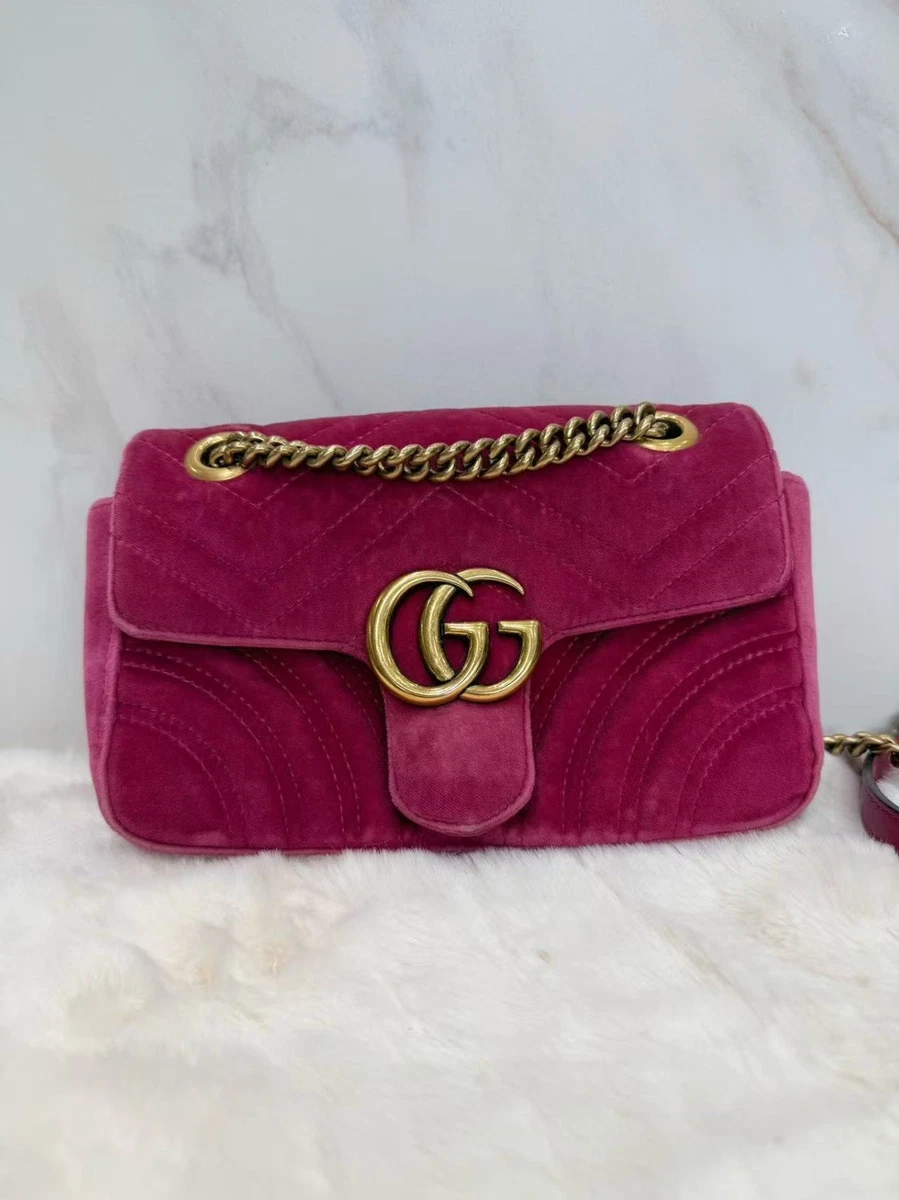 Gucci Marmont Mini Velvet Exterior Bags & Handbags for Women for