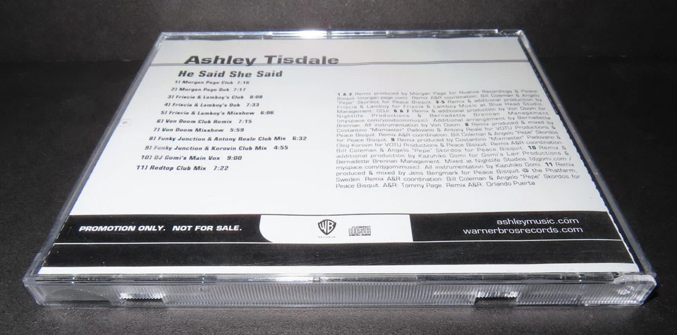 HE SAID SHE SAID by ASHLEY TISDALE-Rare PROMOTIONAL Remix CD w/ 11 Tracks--CD Foto 2 de 4