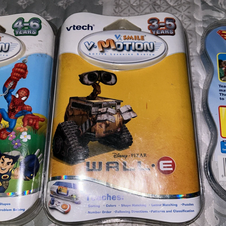 Vtech V.Smile V Motion Set Of 3 New Spider Man/Wall•E/Superman New - Image 4 of 4