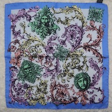 M296 ATELIER VERSACE Silk Scarf Scarves Pocket Square 16.5" X 16.5"