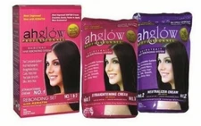 AHGLOW Hair Rebonding Set Permanently Straight Curly Hair Strength Formula