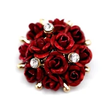 20 pcs Red Metal Rose Bouquet with Shank Sewing Coat Buttons -20mm -13/16"