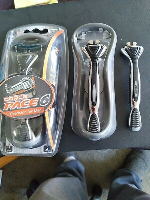 Dorco Pace 6- Six Blade Razor Blade System - Value Pack (2 Pack + 3 Handles)