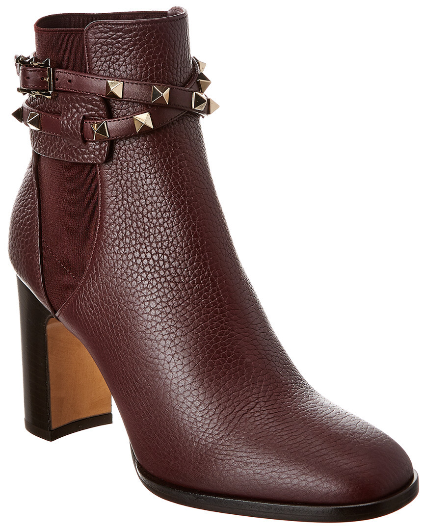 Женские ботильоны из зернистой кожи Valentino Beatle Rockstud 90 39 153490₽