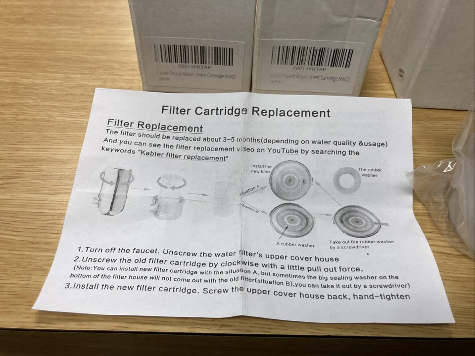 Лот из 4 новых сменных картриджей для водяного фильтра с креплением крана MN02 для Kabter - Изображение 4 из 4