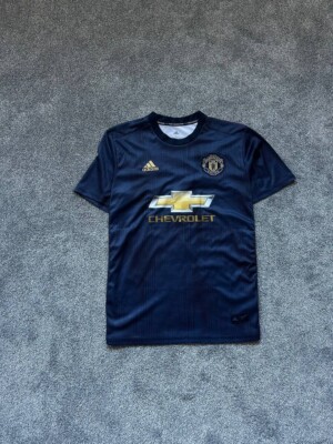 Manchester United Mens Size:L Navy Blue Adidas Soccer Chevrolet