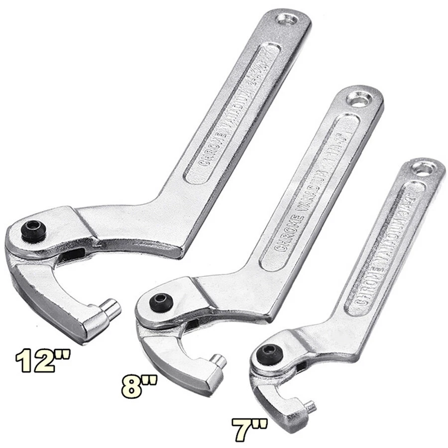 8in Motorcycle Hook Wrench C Clamp Spanner Tool Workshop For Spring Installation - Image 3 of 4