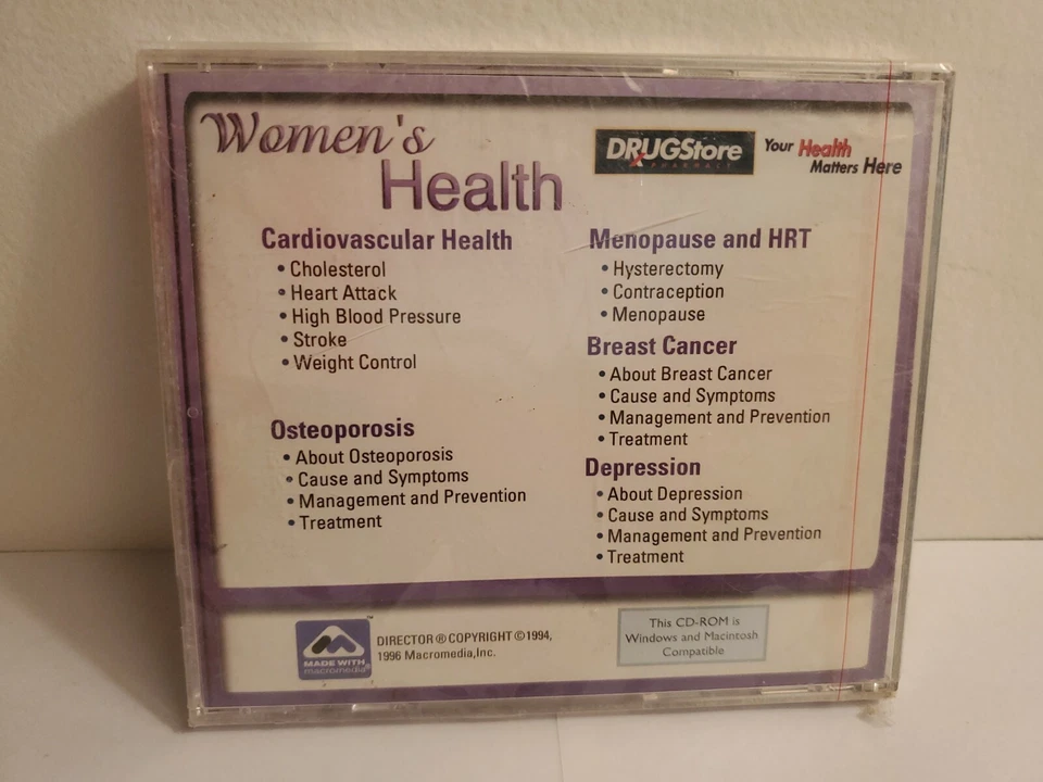 DrugStore Pharmacy: Women's Health Informative CD-Rom (1996, Macromedia) New - Image 2 of 2