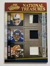 2005 ABSOLUTE NATIONAL TREASURES PRIME JERSEY 10/25 BO JACKSON LEWIS JOHNSON