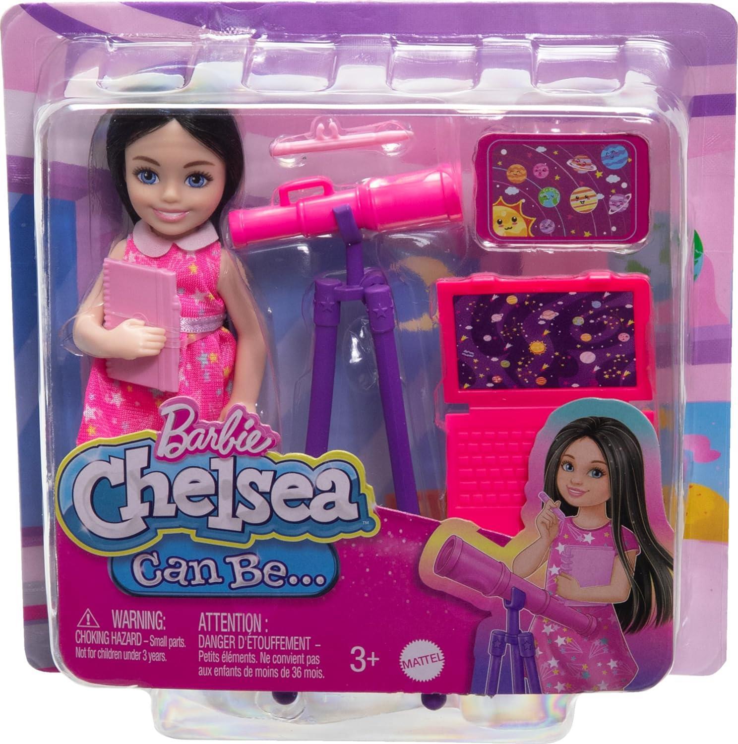 Barbie Chelsea Lattina Essere Astronomo Set – Doll e Accessori Telescopio Laptop