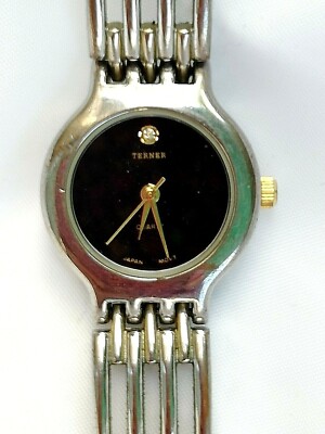 Damenuhr BIJOUX TERNER K-1892-L - schwarzes Zifferblatt mit Brillant - Japan