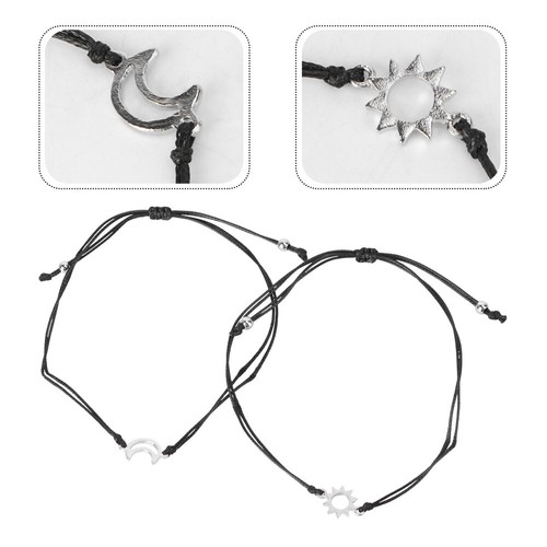 2pcs/Set Couple Jewelry Sun Moon Bracelet Distance Matching Bracelets