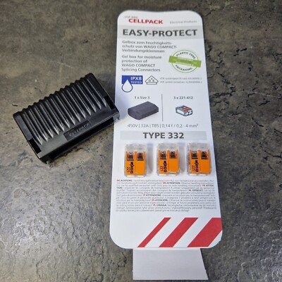 BBC Cellpack EASY-PROTECT 332 mit 3x Wago 221-412 Gelbox zum Feuchtigkeitsschutz