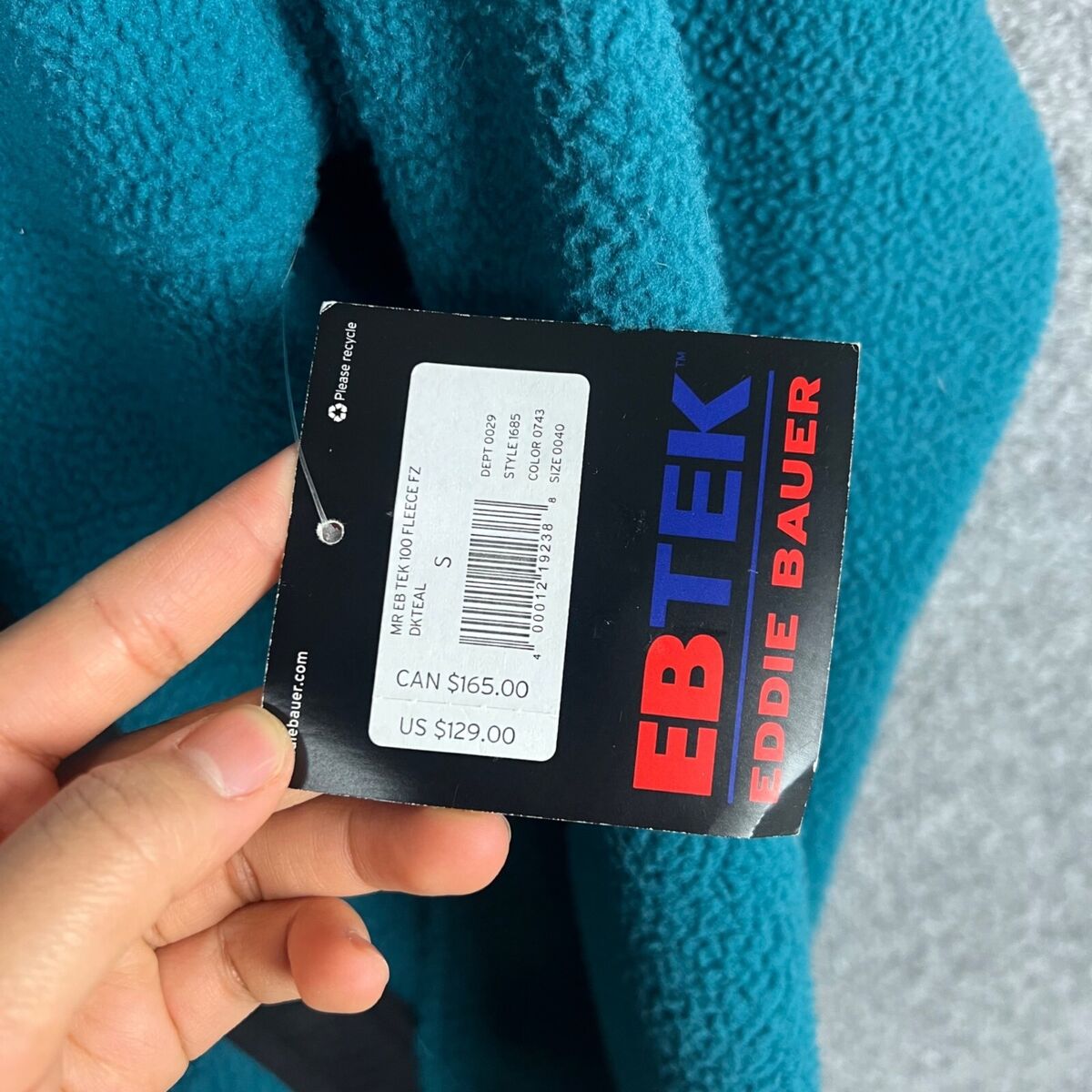 NEW Eddie Bauer EBTek 100 Fleece Jacket Men's Small NEW Eddie Bauer EBTek 100 Fleece Jacket Men's Small