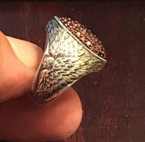 scott kay angel wing garnet ring Size 5 - Picture 8 of 9