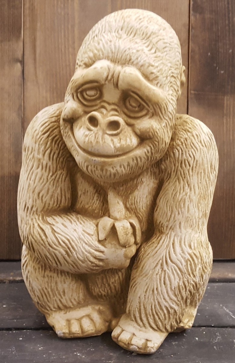 Smiling Gorilla with Banana Statue | eBay