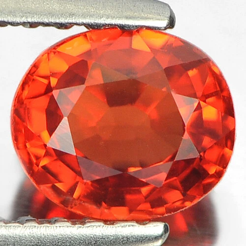 Orangish Red Songea Sapphire 0.99 Ct. Clean Oval 6 x 5.2 Mm. Natural gemstone