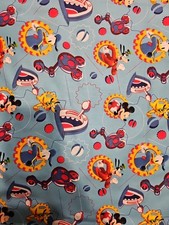 9 YARDS 20" DISNEY MICKEY MINNIE FUN HOUSE GEARS GOOFY PLUTO COTTON FABRIC