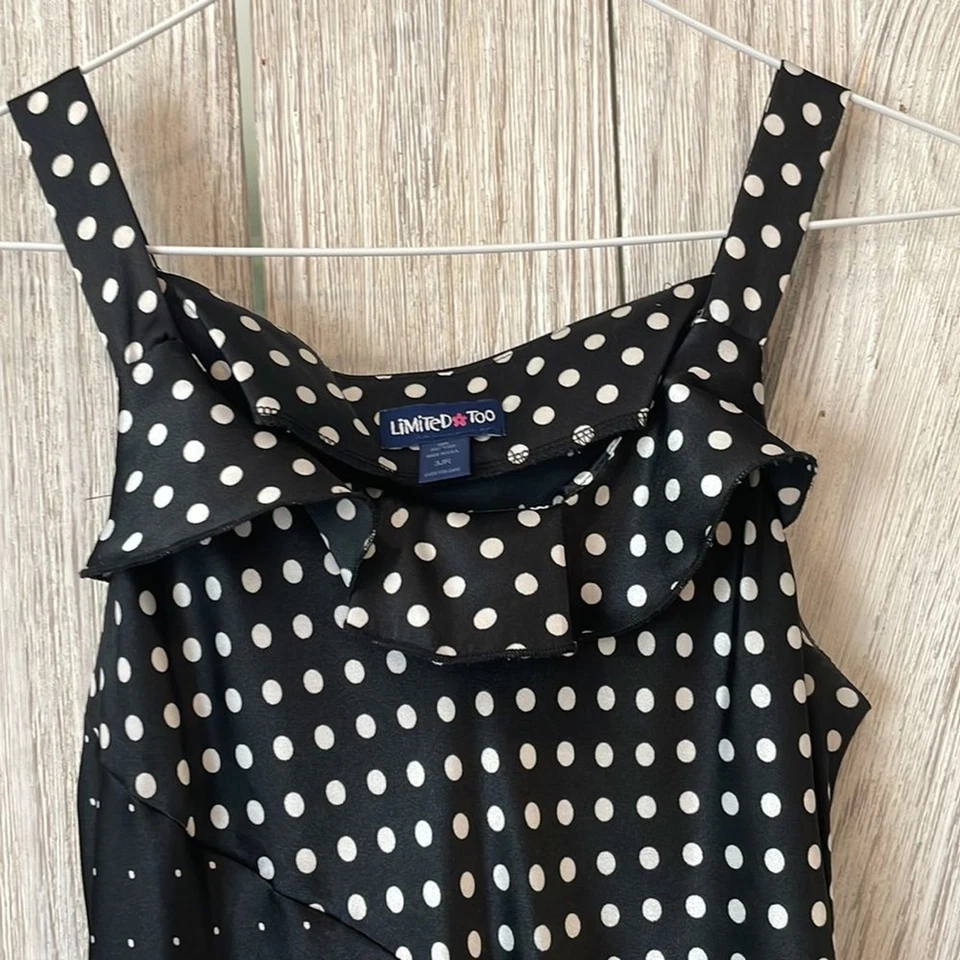 Maxi Vestido Vintage Años 90 Limitado Demasiado Satinado Lunares Talla 3 Junior  Foto 2 de 4