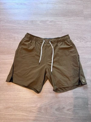 Vuori Men’s M Trail Shorts Lined Hiking Activewear V341 Tan - Image 1 of 4