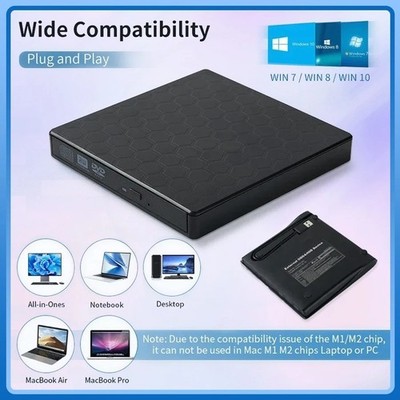 USB 3.0 Externes Blu RAy Laufwerk Tragbar 3D BD-Kombi Optisches Laufwerk CD DVD Player