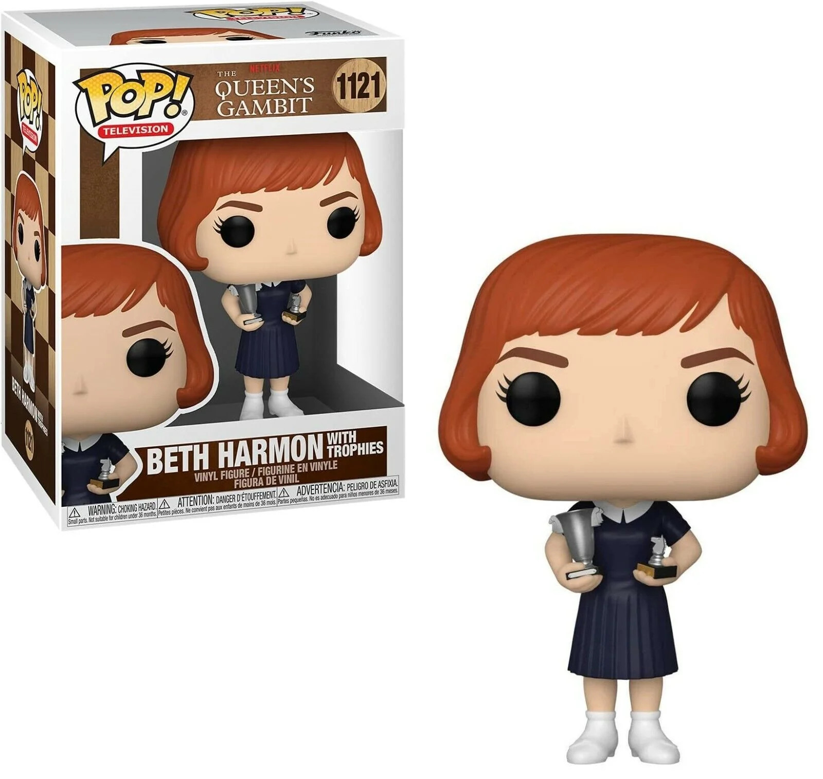 Funko Pop The Queen's Gambit 121 Beth Harmon avec trophées en vinyle
