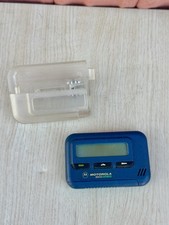 Vintage Motorola Bravo Express Pager Blue W Clear Clip 90s Retro Not Tested