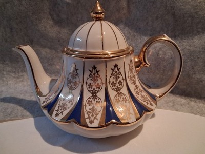 Teekanne James Sadler Teapot (weiß/blau/gold)